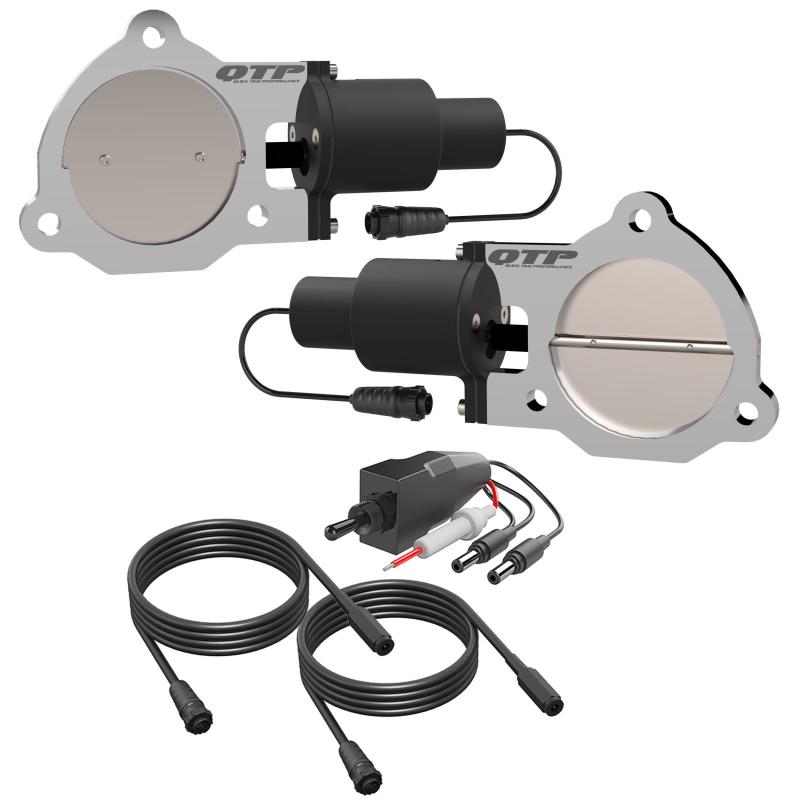 QTP 3.5in Bolt-On QTEC Dual Electric Cutout Valves - Pair-thumbmail-2