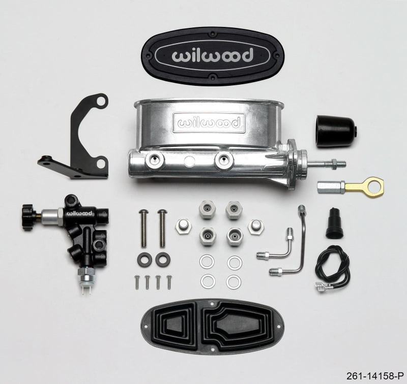 Wilwood HV Tandem M/C Kit w L/H Bracket & Prop Valve - 15/16in Bore Ball Burn.-W/Push-thumbmail-1