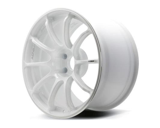Advan RSIII 18x8.5 +47 5x100 White Metallic & Ring Wheel