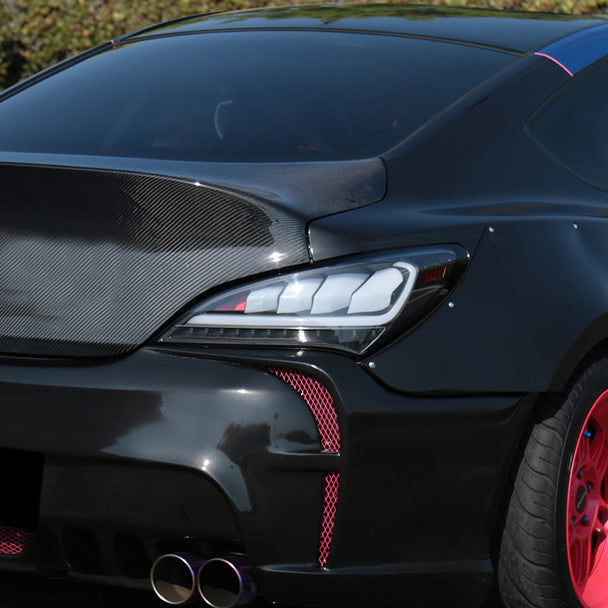 Spec D 2010 2016 Hyundai Genesis Coupe White Bar Sequential LED Tail Lights Matte Black Housing Clear Lens
