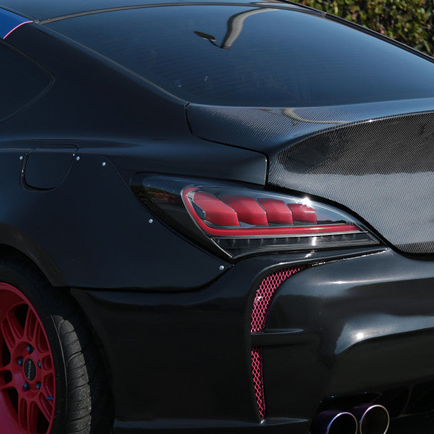 Spec D 2010-2016 Hyundai Genesis Coupe Red Bar Sequential LED Tail Lights (Satin Black Housing/Clear Lens)-thumbmail-10