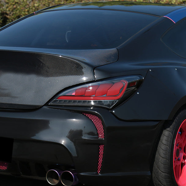 Spec D 2010-2016 Hyundai Genesis Coupe Red Bar Sequential LED Tail Lights (Satin Black Housing/Clear Lens)-thumbmail-9