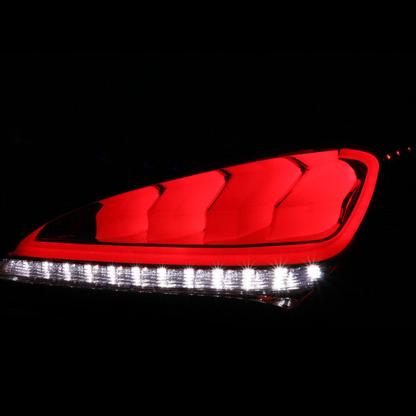 Spec D 2010-2016 Hyundai Genesis Coupe White Bar Sequential LED Tail Lights (Chrome Housing/Red Smoke Lens)-thumbmail-2