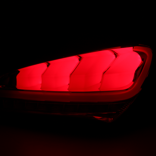 Spec D 2010-2016 Hyundai Genesis Coupe White Bar Sequential LED Tail Lights (Chrome Housing/Red Lens)