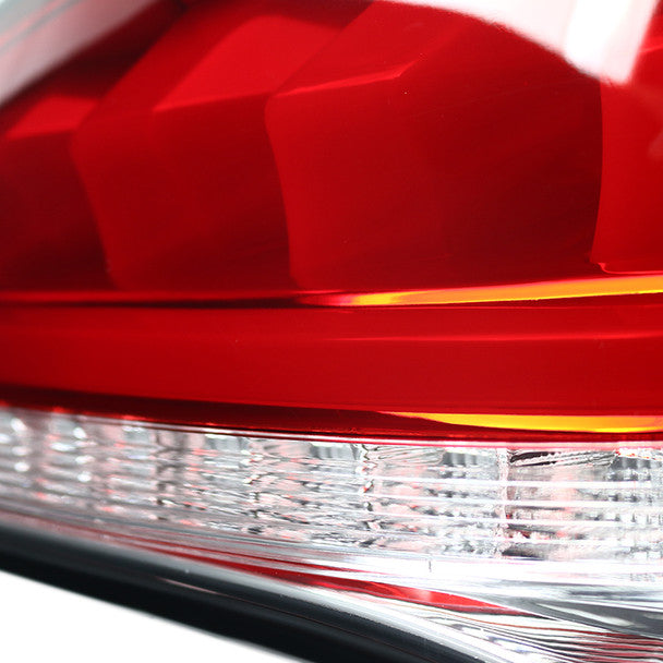 Spec D 2010-2016 Hyundai Genesis Coupe White Bar Sequential LED Tail Lights (Chrome Housing/Red Lens)