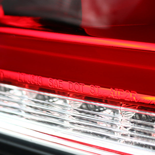 Spec D 2010-2016 Hyundai Genesis Coupe White Bar Sequential LED Tail Lights (Chrome Housing/Red Lens)