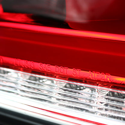 Spec D 2010-2016 Hyundai Genesis Coupe White Bar Sequential LED Tail Lights (Chrome Housing/Red Lens)