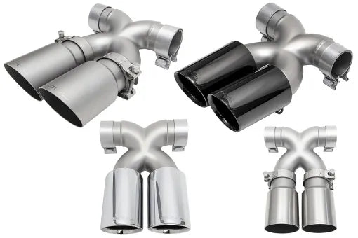 SOUL 05-08 Porsche 987.1 Cayman / Boxster Bolt-On X-Pipe w/ Tips - Slash Cut Brushed Finish Tips-thumbmail-2