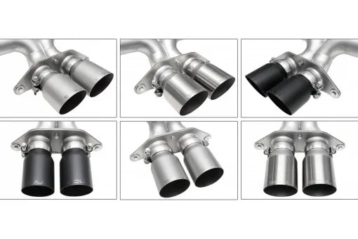 SOUL 2022 Porsche 992 GT3 Catted Exhaust System - 4in Slash Cut Brushed Tips-thumbmail-5