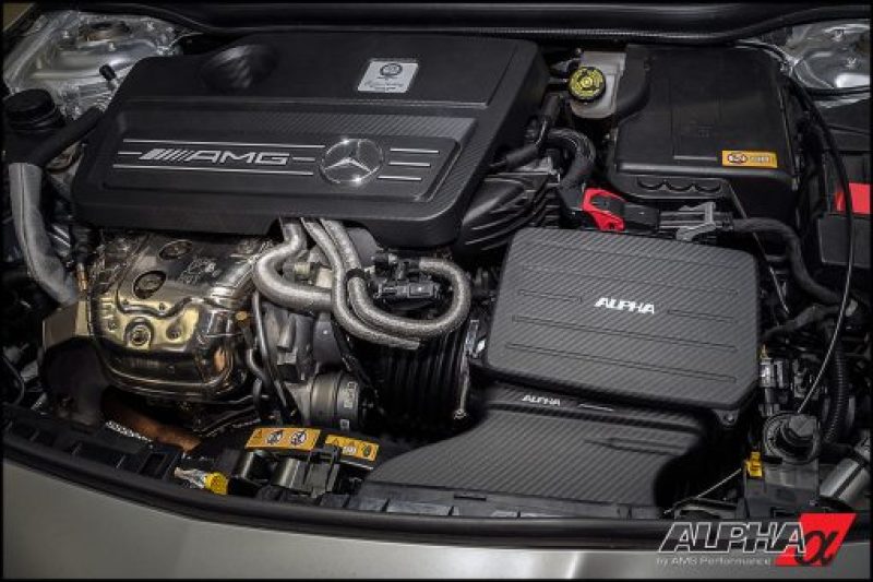 AMS Performance 14-18 Mercedes-Benz CLA 45 AMG 2.0T Alpha Cold Air intake w/Carbon Fiber Lid & Duct-thumbmail-3