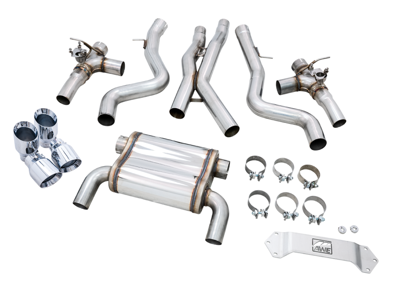 AWE Tuning BMW F8X M3/M4 Track Edition Catback Exhaust - Chrome Silver Tips-thumbmail-13