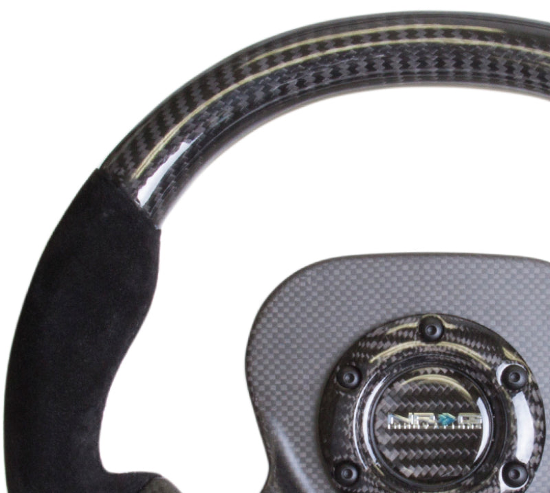 NRG Carbon Fiber Steering Wheel (320mm) CF Center Plate & Two-Tone Carbon w/Suede Trim Handles-thumbmail-5