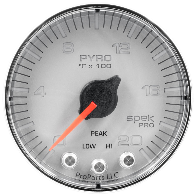 Autometer Spek-Pro Gauge Pyro. (Egt) 2 1/16in 2000f Stepper Motor W/Peak & Warn Slvr/Chrm-thumbmail-1