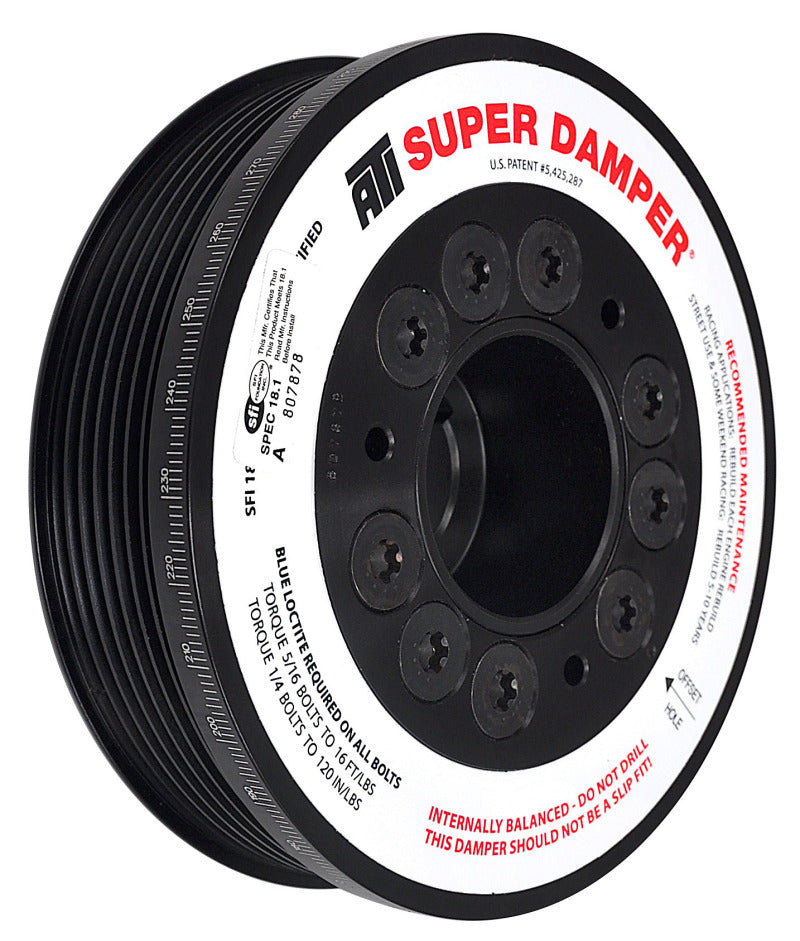 ATI Damper - 5.67in - Alum - 7 Grv - Honda K20 - Street - 02+ 2.0L - Civic Type-R / Acura RSX - 1Pc-thumbmail-1