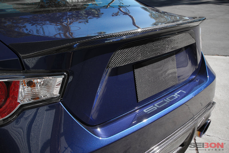 Seibon 12-14 Subaru BRZ / Scion FRS Carbon Fiber Rear Trunk Garnish-thumbmail-4