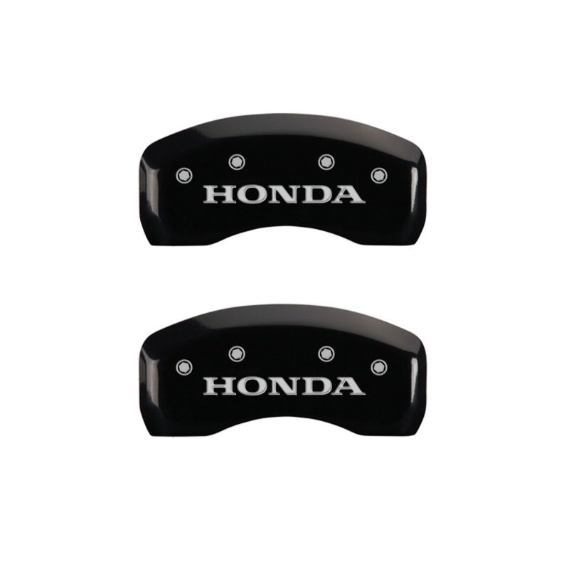 MGP 4 Caliper Covers Engraved Front & Rear Honda Black Finish Silver Char 2017 Honda Civic-thumbmail-4