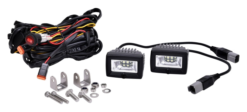 KC HiLiTES C-Series 2in. C2 LED Light 20w Area Flood Beam (Pair Pack System) - Black-thumbmail-6