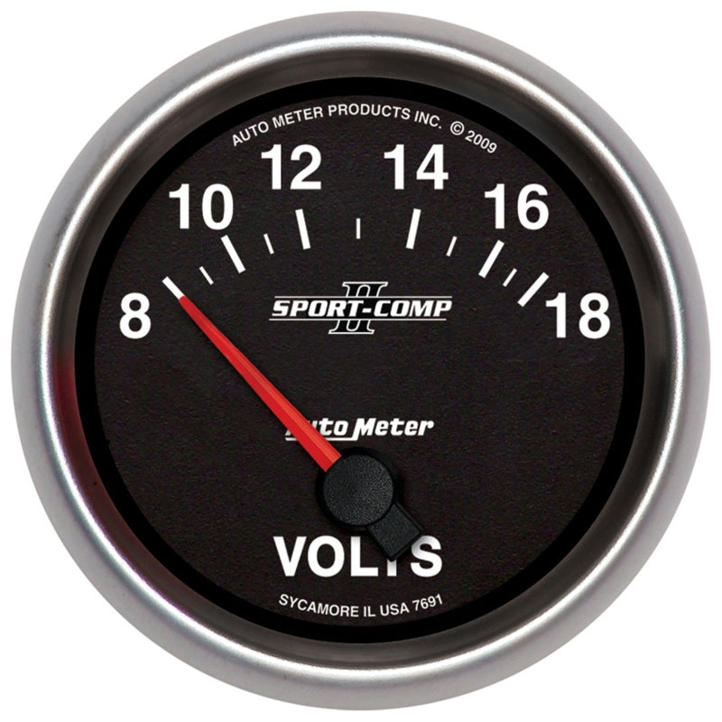 Autometer Sport-Comp II 2-5/8in 18V Electrical Voltmeter Gauge-thumbmail-1