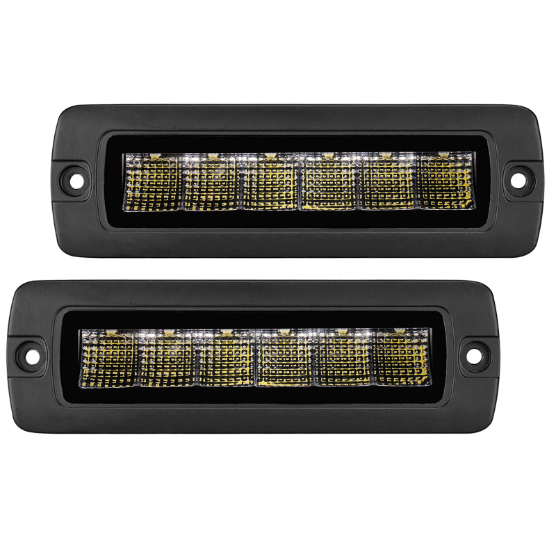Go Rhino Xplor Blackout Series Sixline LED Flood Light Kit (Flush Mount) - Blk (Pair)-thumbmail-2