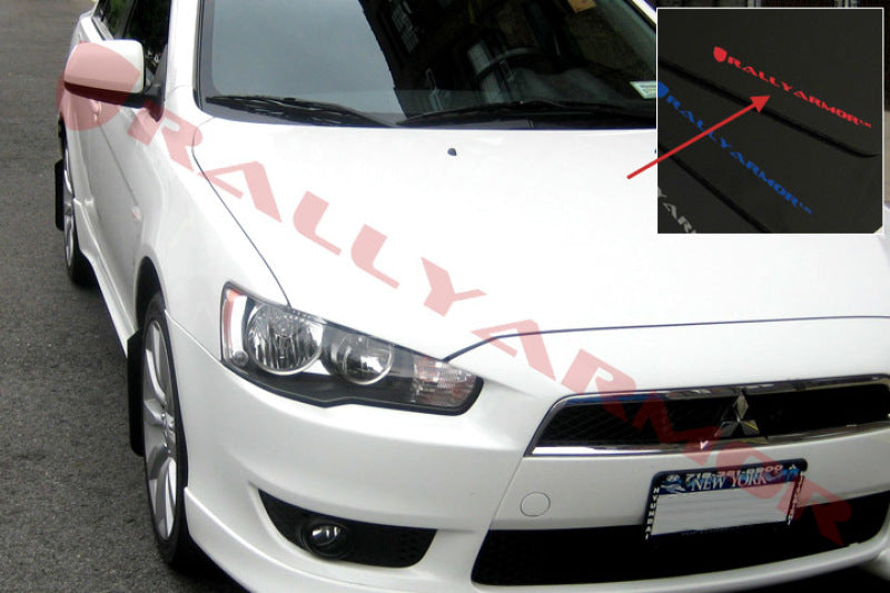 Rally Armor 07-17 Mitsubishi Lancer Black UR Mud Flap w/ Red Logo-thumbmail-2