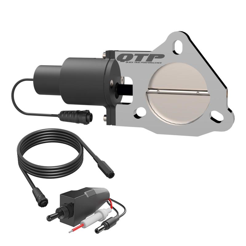 QTP 3in Bolt-On QTEC Electric Cutout Valve for Borla Exhausts - Single-thumbmail-2