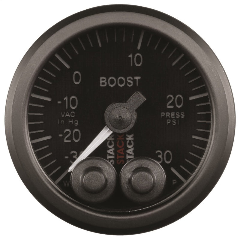Autometer Stack Instruments 52mm -30INHG To +30PSI Pro Control Boost Pressure Gauge - Black-thumbmail-2