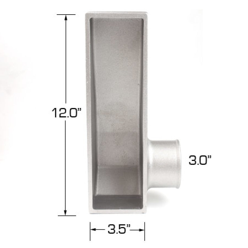 ATP 12in Tall x 3.5in Thick, 3in Outlet Bottom Right Aluminum End Tank (One End Tank)-thumbmail-2