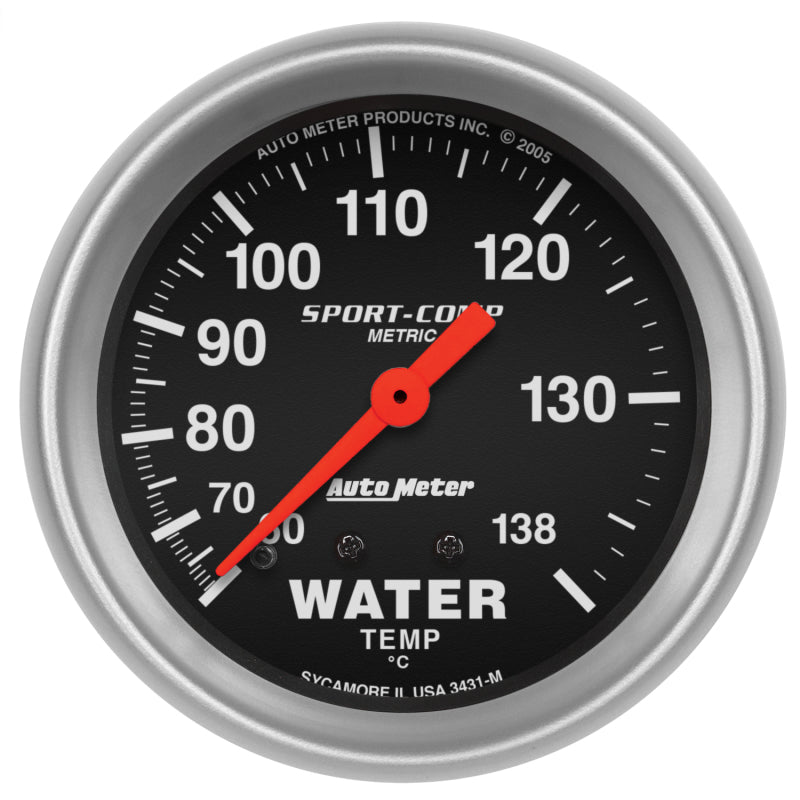 Autometer 2-5/8in 60-140 Degree C Mechanical Water Temperature Sport-Comp Gauge