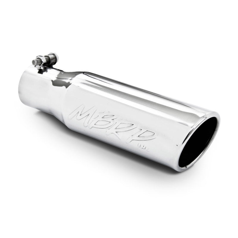 MBRP Universal Tip 3in O.D. Angled Rolled End 2 inlet 10 length-thumbmail-2