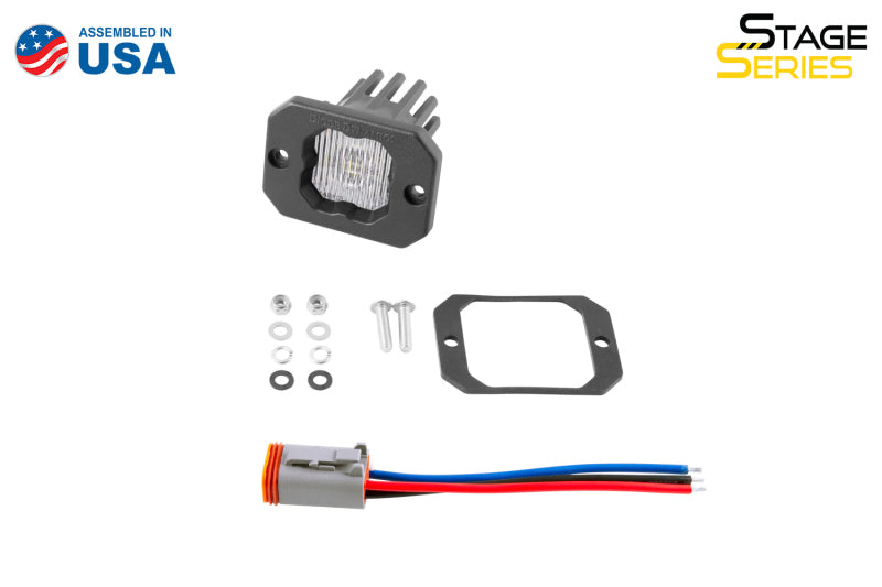 Diode Dynamics Stage Series C1 LED Pod - White SAE Fog Flush ABL Each-thumbmail-4