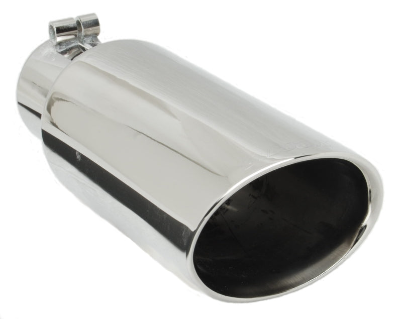 Gibson Round Dual Wall Oval Slash-Cut Tip - 3.5in OD/2.375in Inlet/11in Length - Stainless-thumbmail-1