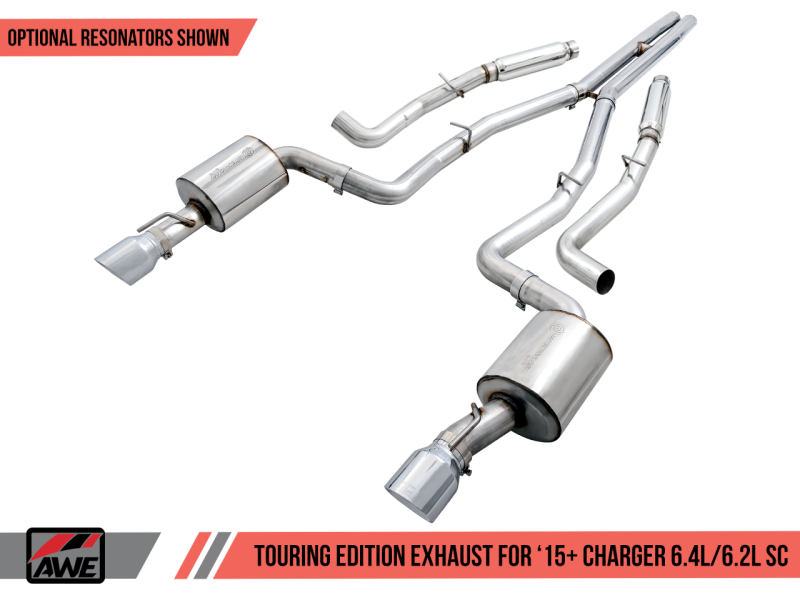 AWE Tuning 2015+ Dodge Charger 6.4L/6.2L SC Non-Resonated Touring Edition Exhaust - Silver Tips-thumbmail-7