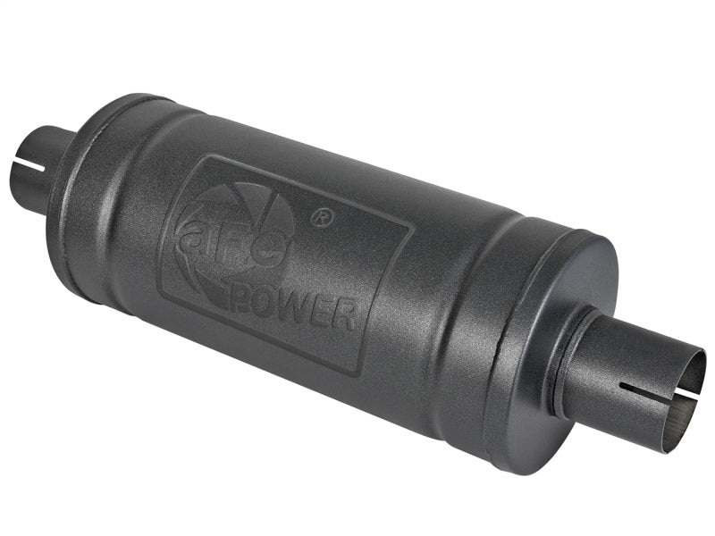 aFe MACH Force-Xp 409 SS Muffler w/ Black finish 2-1/2in Inlet & Oulet 14in x 16in Diameter-thumbmail-1