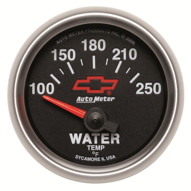 Autometer GM Bowtie Black 2-1/16in 100-250 F Pedestal Electronic Water Temp Gauge-thumbmail-1