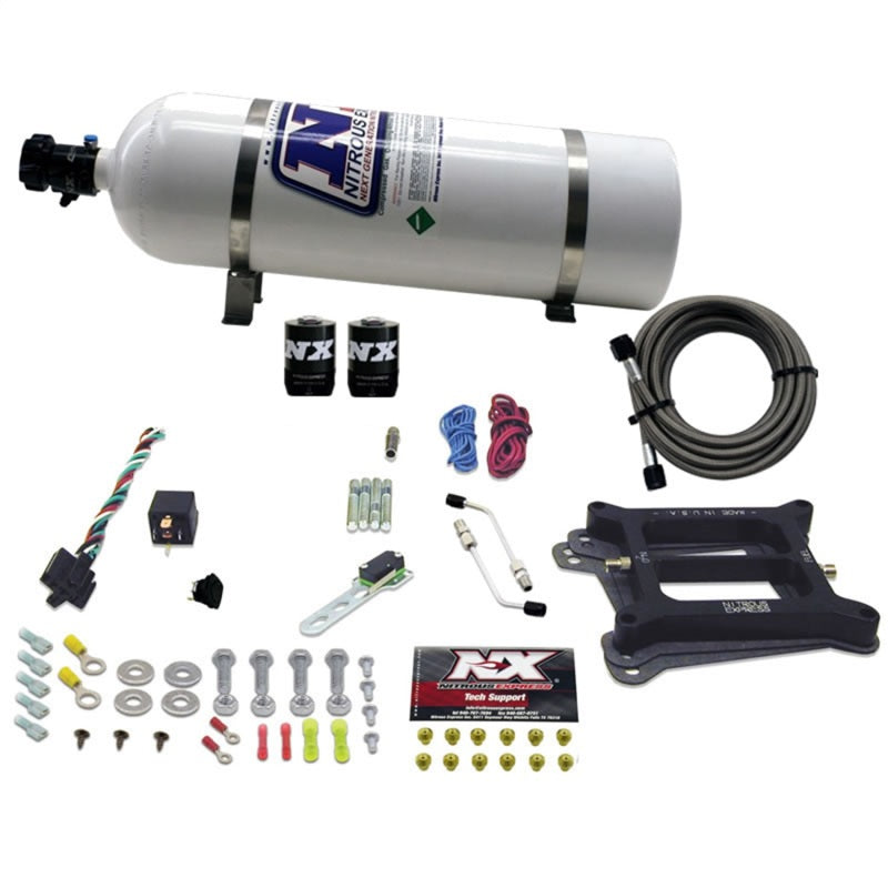 Nitrous Express 4150 4-BBL/Alcohol Nitrous Kit (50-300HP) w/15lb Bottle-thumbmail-2