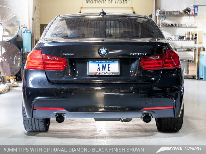 AWE Tuning BMW F3X 335i/435i Touring Edition Axle-Back Exhaust - Chrome Silver Tips (90mm)-thumbmail-5