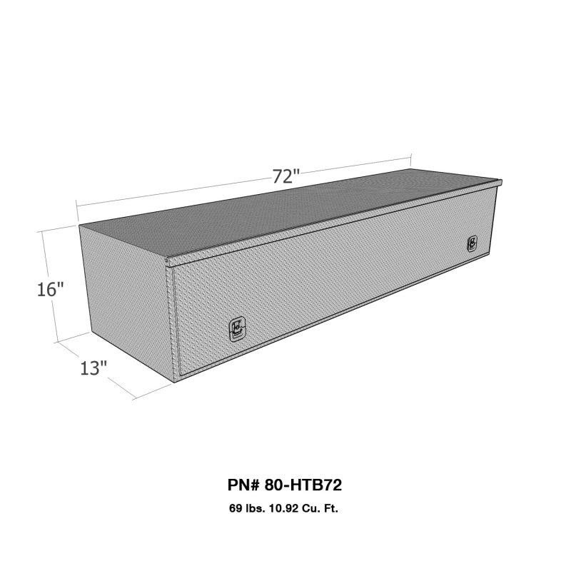 Westin/Brute HD Top Sider 13in x 72in w/flip up Door - Aluminum-thumbmail-1