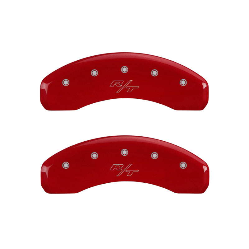 MGP 4 Caliper Covers Engraved Front Cursive/Challenger Engraved Rear RT Red finish silver ch-thumbmail-4