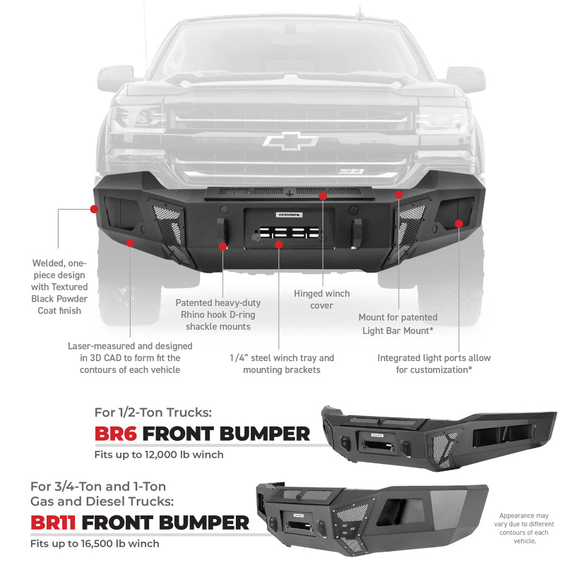 Go Rhino 15-20 Chevrolet Colorado BR6 Front Bumper Replacement-thumbmail-5