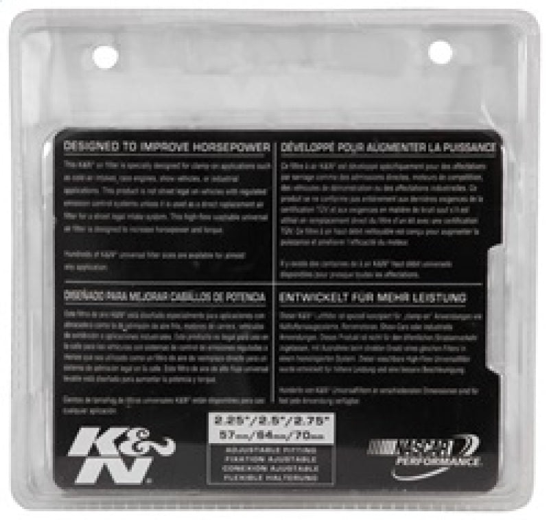 K&N Universal Chrome Filter 2 3/4in FLG / 4 1/2in Bottom / 4 1/2in Height-thumbmail-9