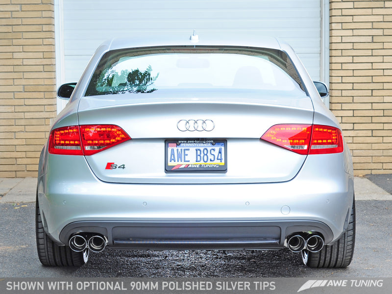 AWE Tuning Audi B8 / B8.5 S4 3.0T Touring Edition Exhaust - Chrome Silver Tips (90mm)-thumbmail-9