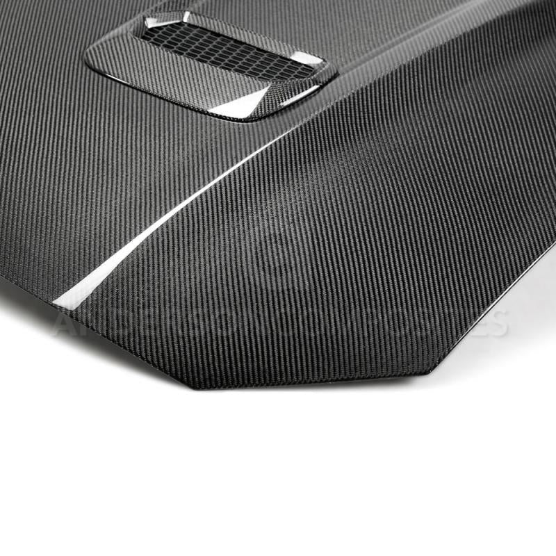 Anderson Composites 18-20 Ford Mustang Double Sided Type-OE Carbon Fiber Hood-thumbmail-4