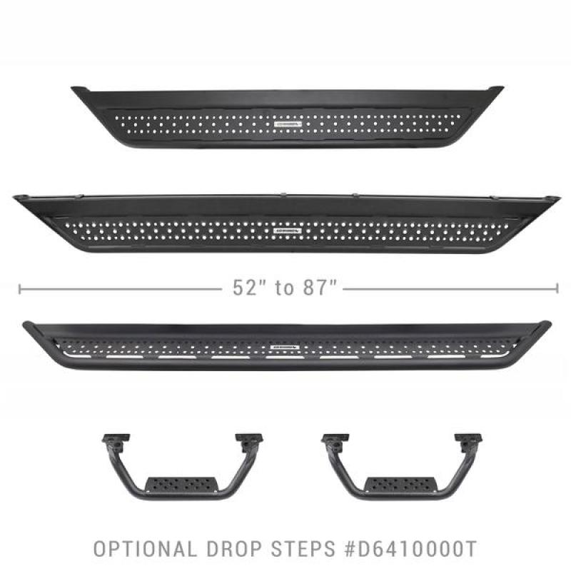 Go Rhino Dominator Extreme D6 SideSteps - Tex Blk - 4in Drop Down Steps (Pair)-thumbmail-7