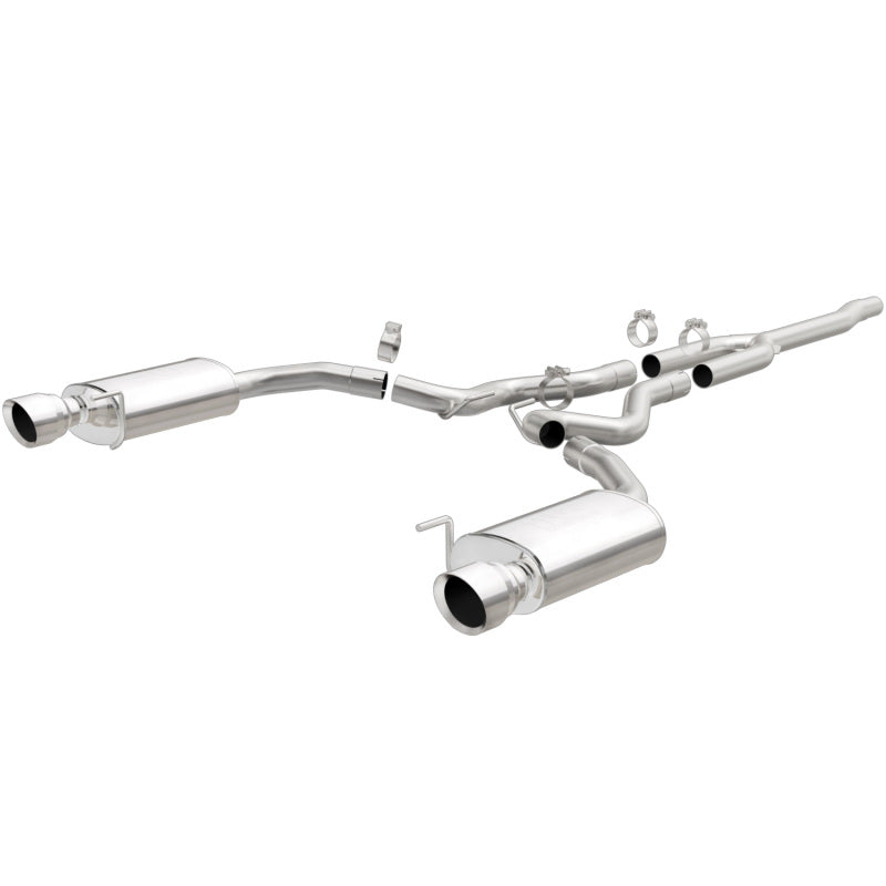 MagnaFlow Cat Back, SS, 2.5in, Street, Dual Split Polished 4.5in Tips 2015 Ford Mustang Ecoboost-thumbmail-2