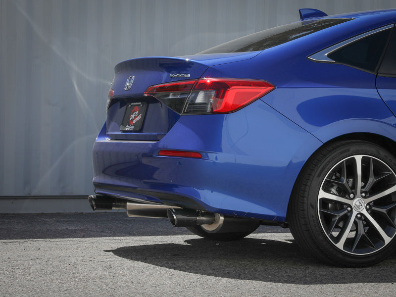 aFe Takeda 2.5in 304 SS Cat-Back Exhaust System w/CF Tips 2022+ Honda Civic L4-1.5L (t)-thumbmail-3