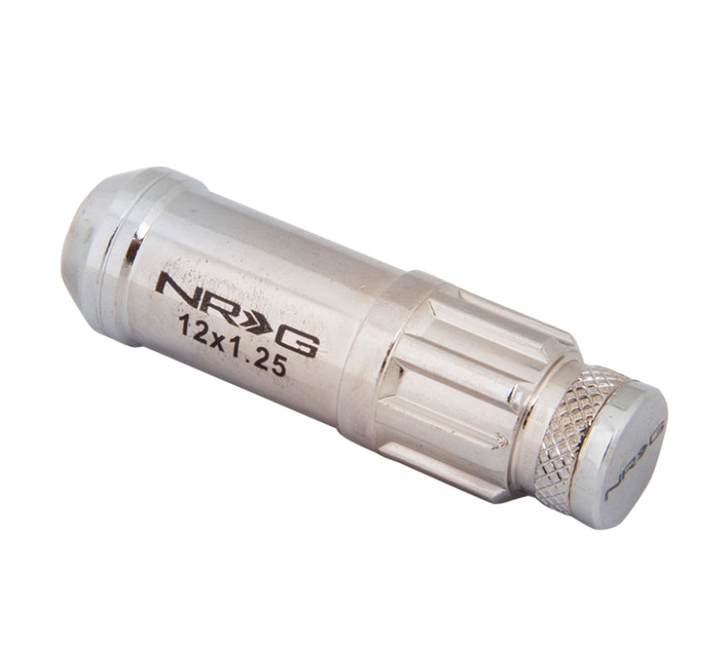 NRG 700 Series M12 X 1.25 Steel Lug Nut w/Dust Cap Cover Set 21 Pc w/Locks & Lock Socket - Silver-thumbmail-6