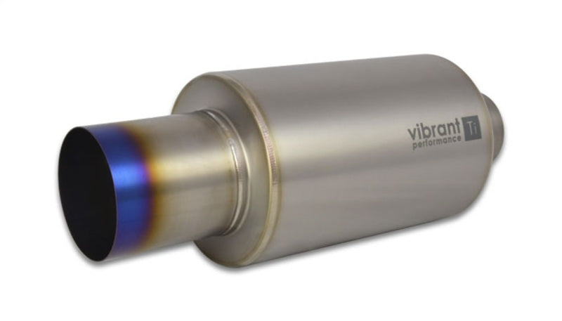Vibrant Titanium Muffler w/Straight Cut Burnt Tip 3in. Inlet / 3in. Outlet-thumbmail-2