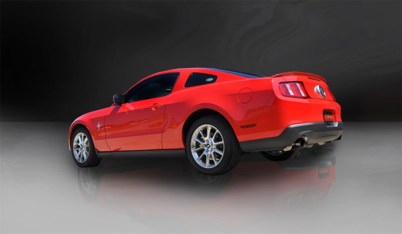Corsa 11-13 Ford Mustang 3.7L V6 Black Sport Axle-Back Dual Rear Exhaust-thumbmail-2