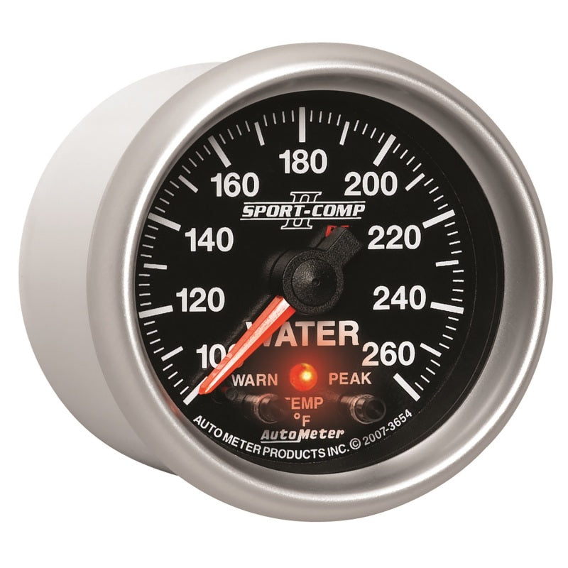 Autometer Sport-Comp II 52.4mm 100-260 Deg F Water Temp Peak & Warn w/ Electronic Control Gauge-thumbmail-5