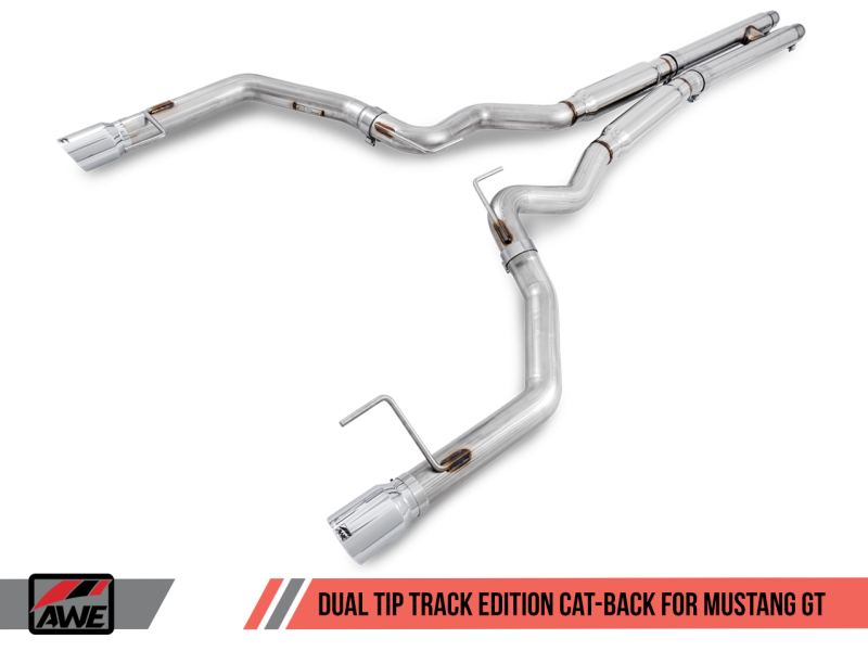 AWE Tuning S550 Mustang GT Cat-back Exhaust - Track Edition (Chrome Silver Tips)-thumbmail-3